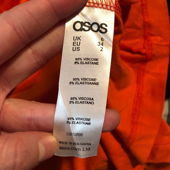 ASOS orange dress with square neck - Picture 6 of 12